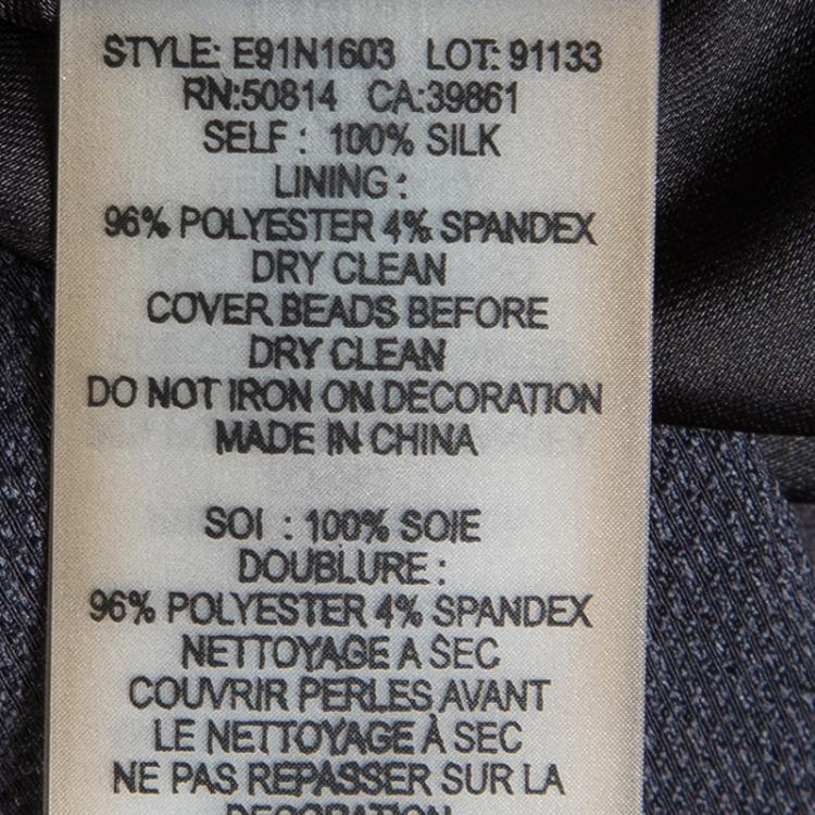 Pre Owned Elie Tahari Grey Silk Embellished Dress M