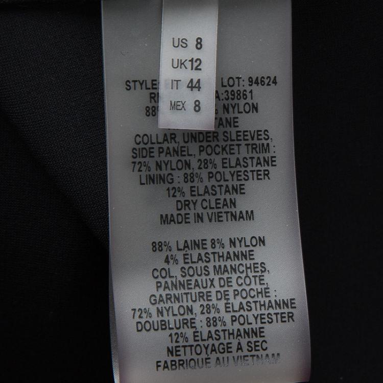 Pre Owned Elie Tahari  Blue Pin Checked Wool Blazer M