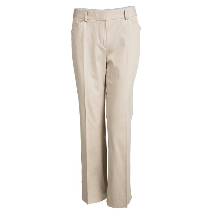 Pre Owned Elie Tahari Beige Cotton Pant Suit M