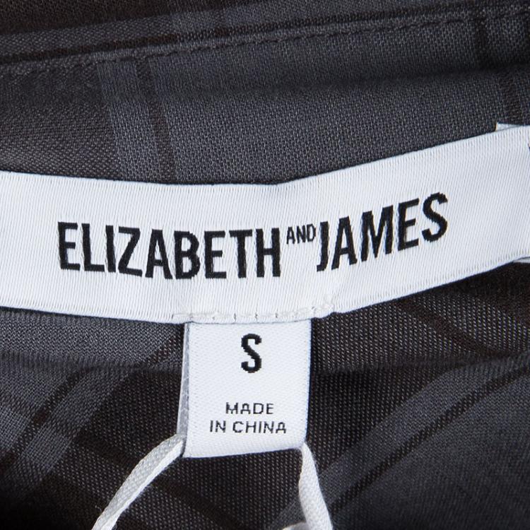 Pre Owned Elizabeth and James Grey Cohen Plaid Button Down Shirt S