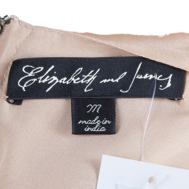 Pre Owned Elizabeth and James Beige Ribbon Detail Top M