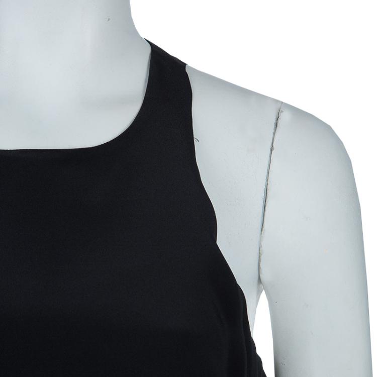 Pre Owned Elizabeth and James Black Silk Overlay Sleeveless Dress S