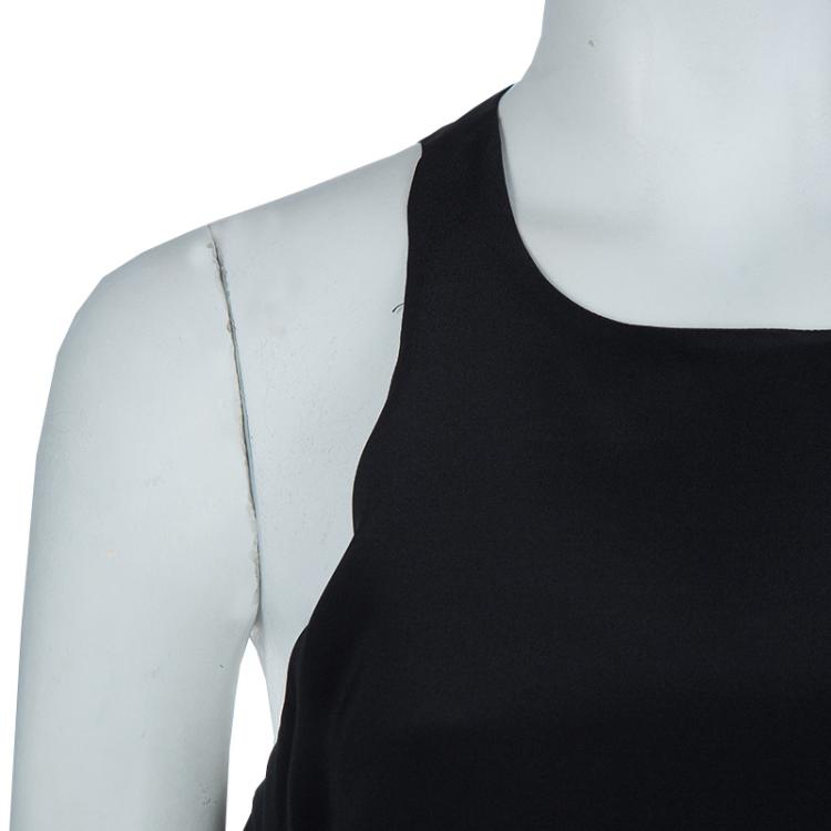 Pre Owned Elizabeth and James Black Silk Overlay Sleeveless Dress S