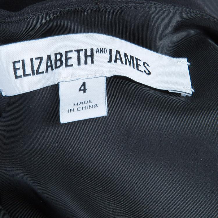 Pre Owned Elizabeth and James Black Silk Overlay Sleeveless Dress S