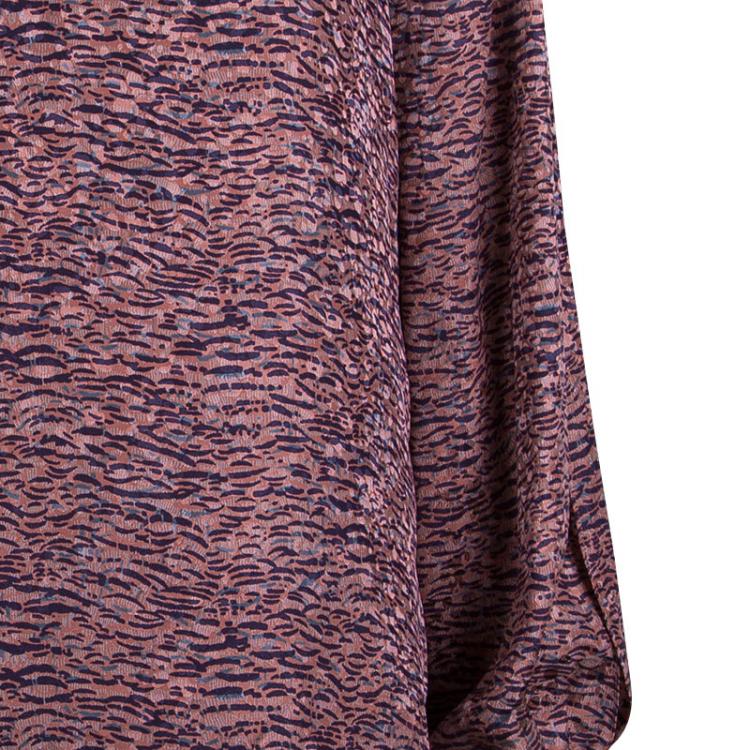 Pre Owned Elizabeth and James Multicolor Printed Silk Blouse L