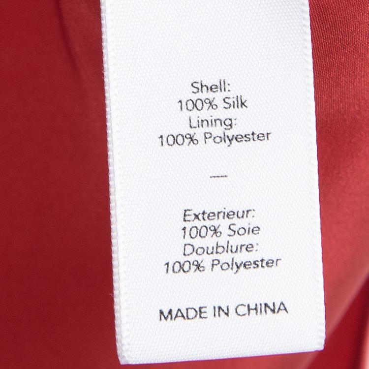 Pre Owned Elizabeth & James Red Silk High Low Sleeveless Top S