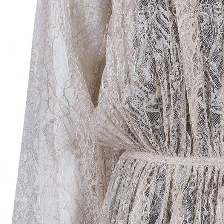 Pre Owned Emilio Pucci Nude Lace Top M