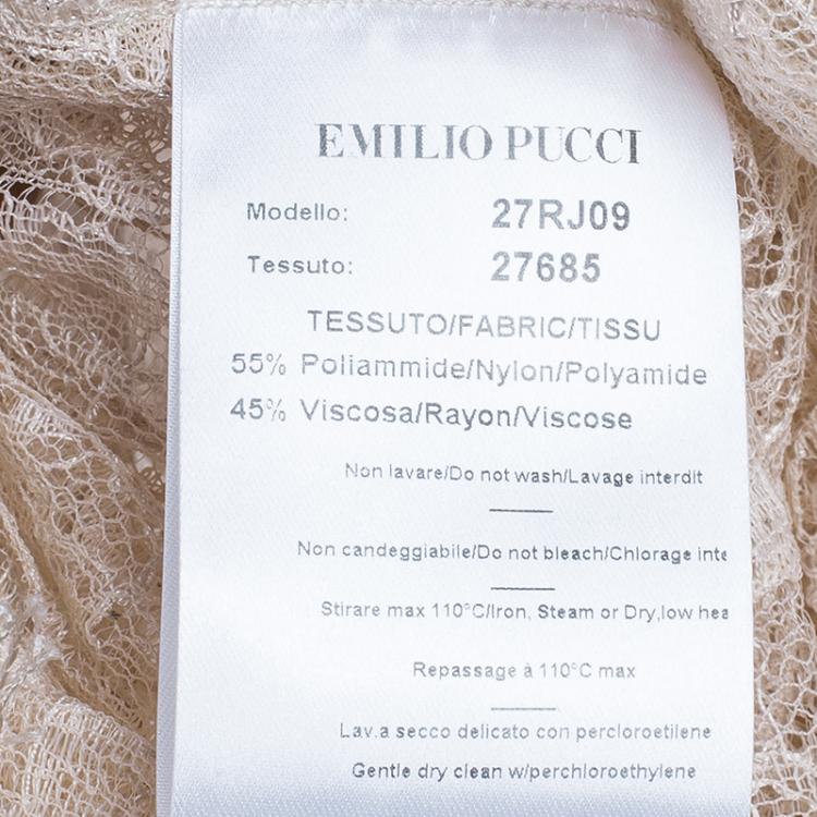 Pre Owned Emilio Pucci Nude Lace Top M