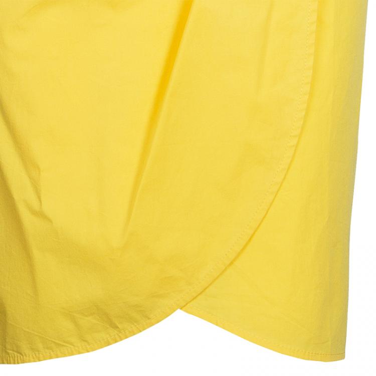 Pre Owned Emilio Pucci Yellow Cotton Wrap Dress L