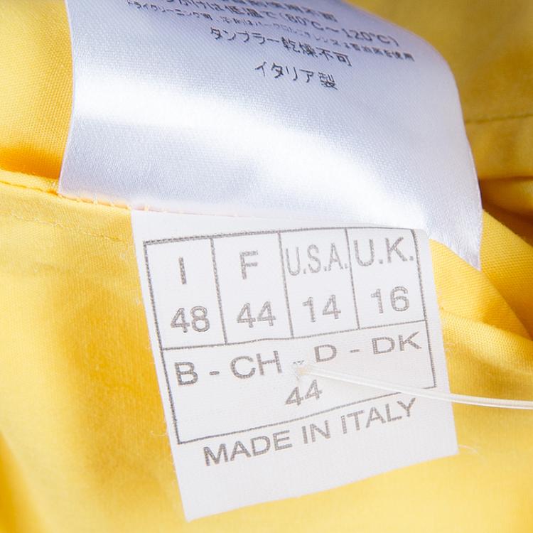 Pre Owned Emilio Pucci Yellow Cotton Wrap Dress L