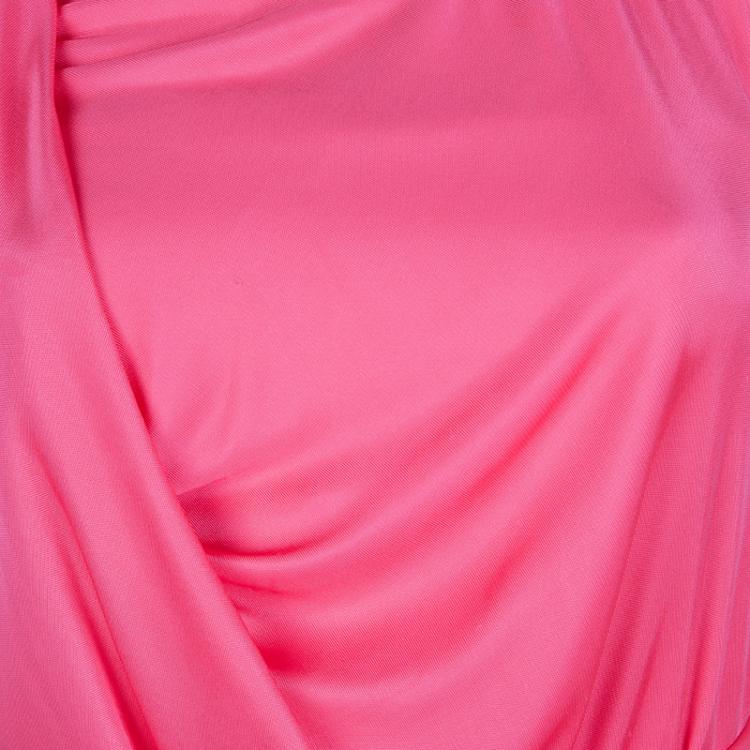 Pre Owned Emilio Pucci Pink Embellished Shoulder Detail Sleeveless Belted Midi Dress S