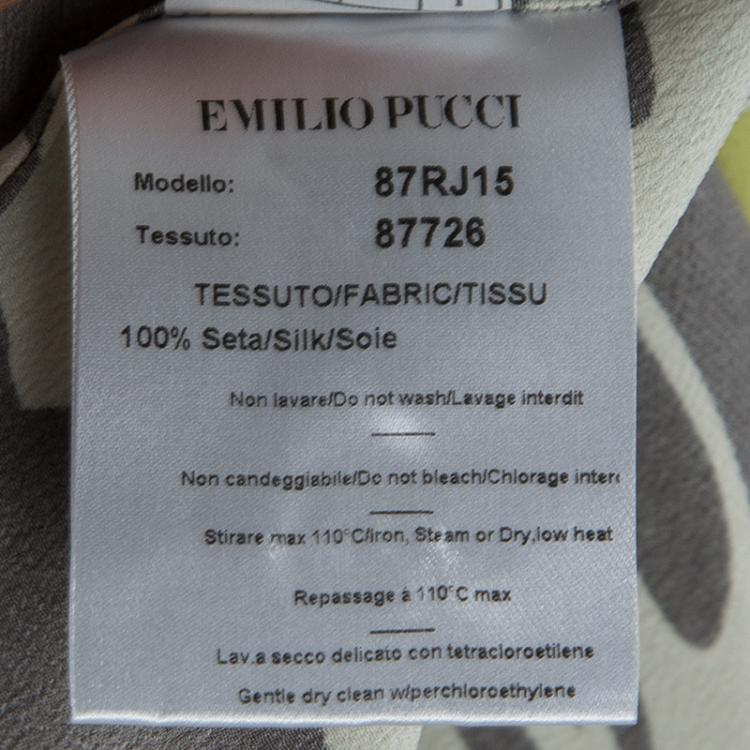 Pre Owned Emilio Pucci Multicolor Printed Silk Long Sleeve Button Front Shirt L