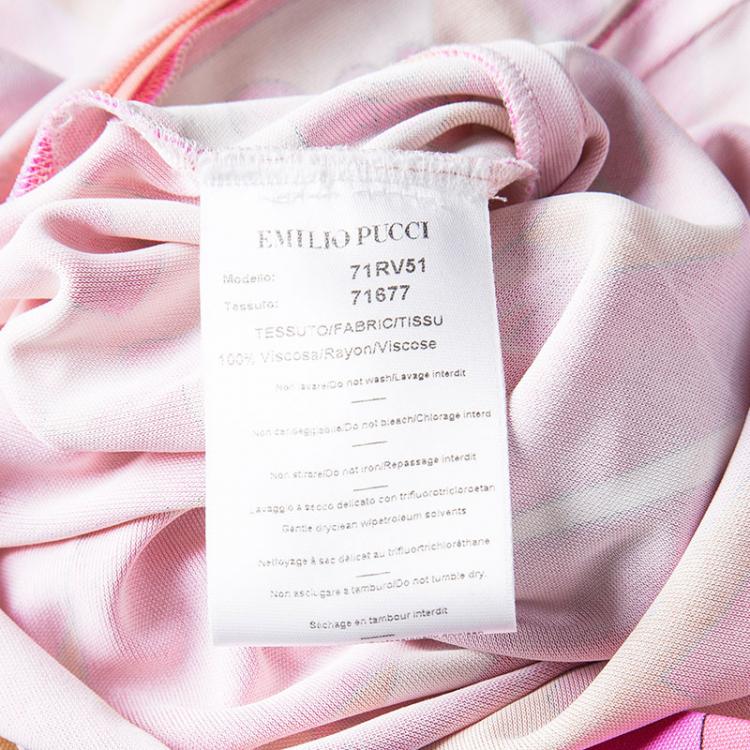 Pre Owned Emilio Pucci Multicolor Printed Belted A-Line Skirt S