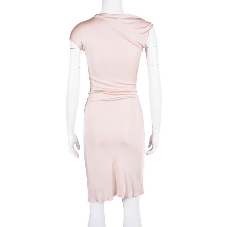 Pre Owned Emilio Pucci Baby Pink Ruched Dress S