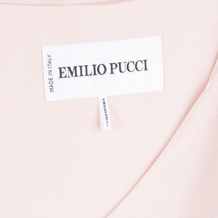 Pre Owned Emilio Pucci Baby Pink Ruched Dress S