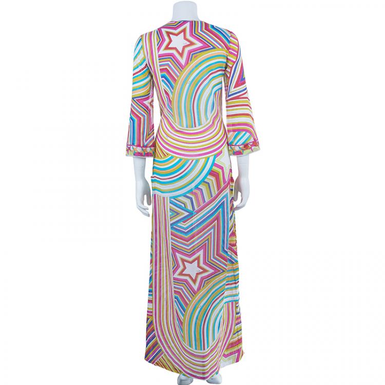Pre Owned Emilio Pucci Multicolor Beach Dress S