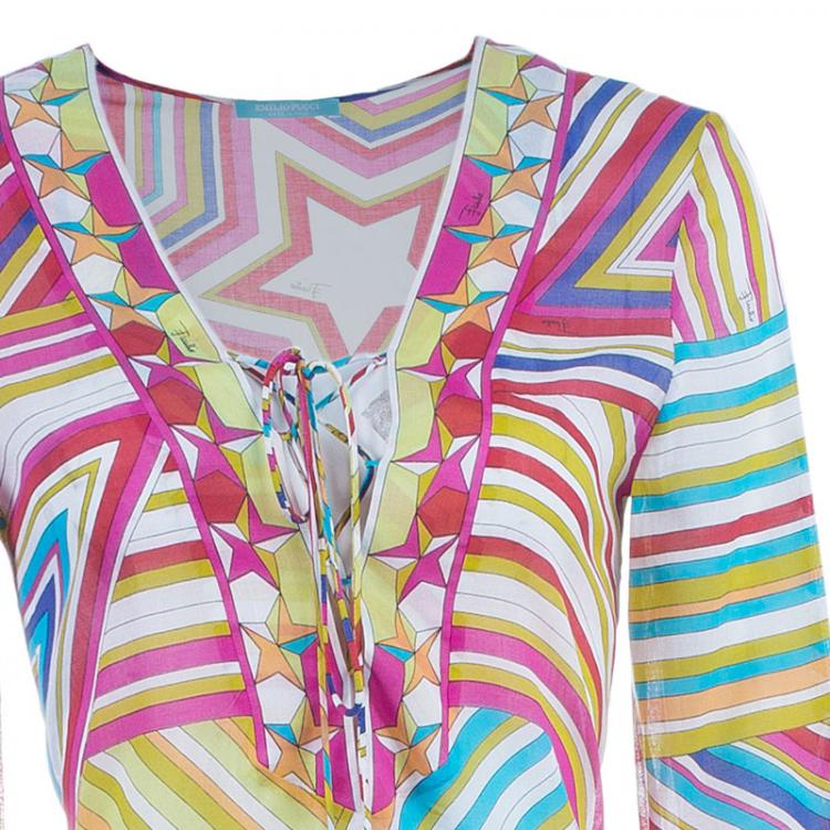Pre Owned Emilio Pucci Multicolor Beach Dress S