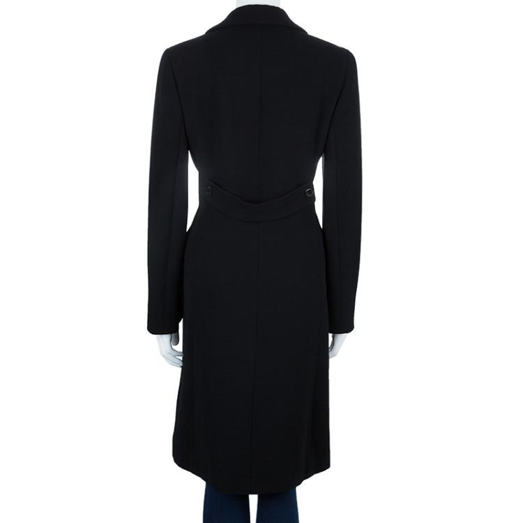 Pre Owned Emilio Pucci Black Print Lining Coat M