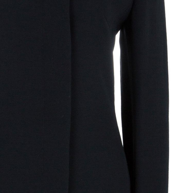 Pre Owned Emilio Pucci Black Print Lining Coat M