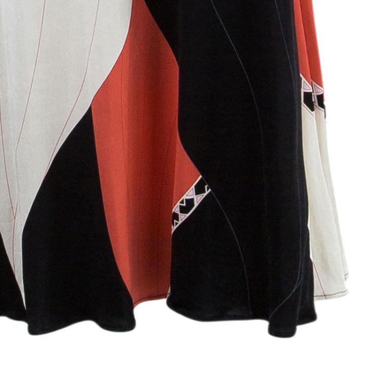 Pre Owned Emilio Pucci Abstract Print Halterneck Dress XS
