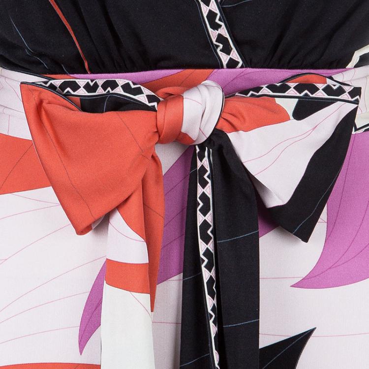 Pre Owned Emilio Pucci Abstract Print Halterneck Dress XS