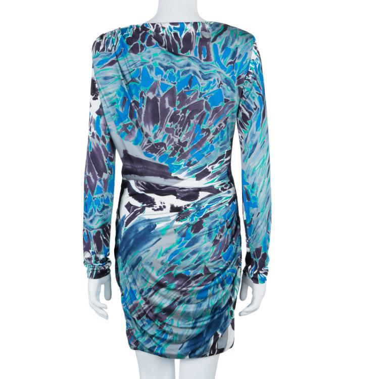 Pre Owned Emilio Pucci Multicolor Long Sleeve Dress M
