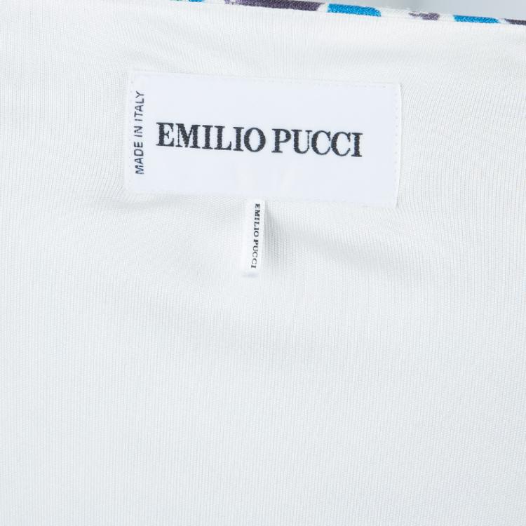 Pre Owned Emilio Pucci Multicolor Long Sleeve Dress M
