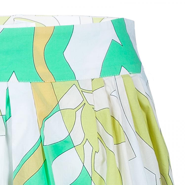 Pre Owned Emilio Pucci Multicolor Printed Flared Skirt S