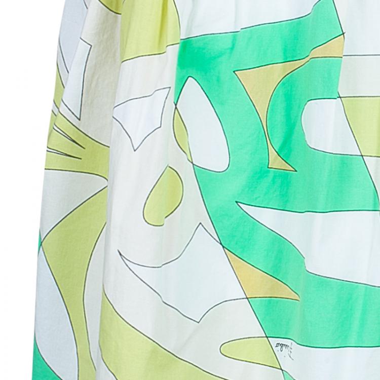 Pre Owned Emilio Pucci Multicolor Printed Flared Skirt S