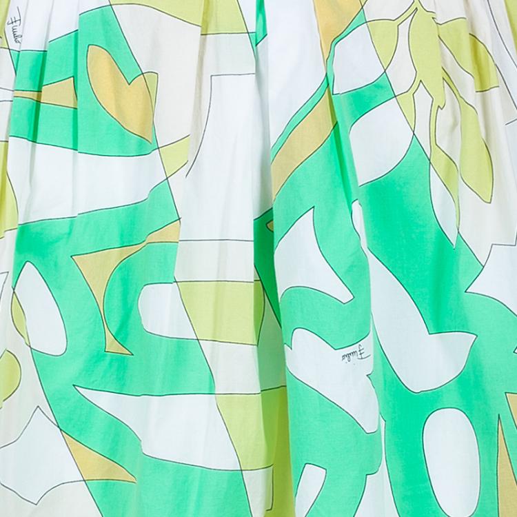 Pre Owned Emilio Pucci Multicolor Printed Flared Skirt S