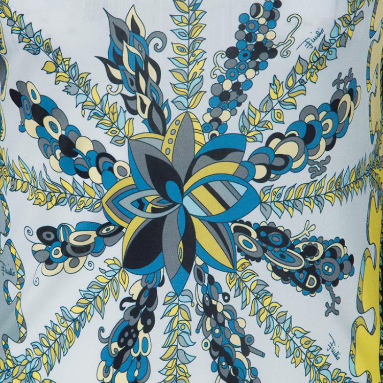 Pre Owned Emilio Pucci Printed Stretch Jersey Dress M