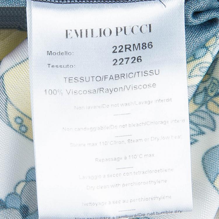 Pre Owned Emilio Pucci Printed Stretch Jersey Dress M