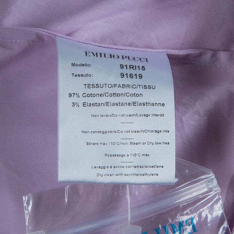 Pre Owned Emilio Pucci Lilac Cotton Wrap Dress M