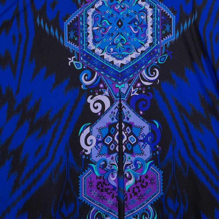 Pre Owned Emilio Pucci Multi-Print Embellished Kaftan S