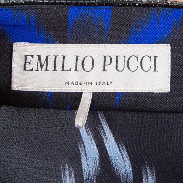 Pre Owned Emilio Pucci Multi-Print Embellished Kaftan S