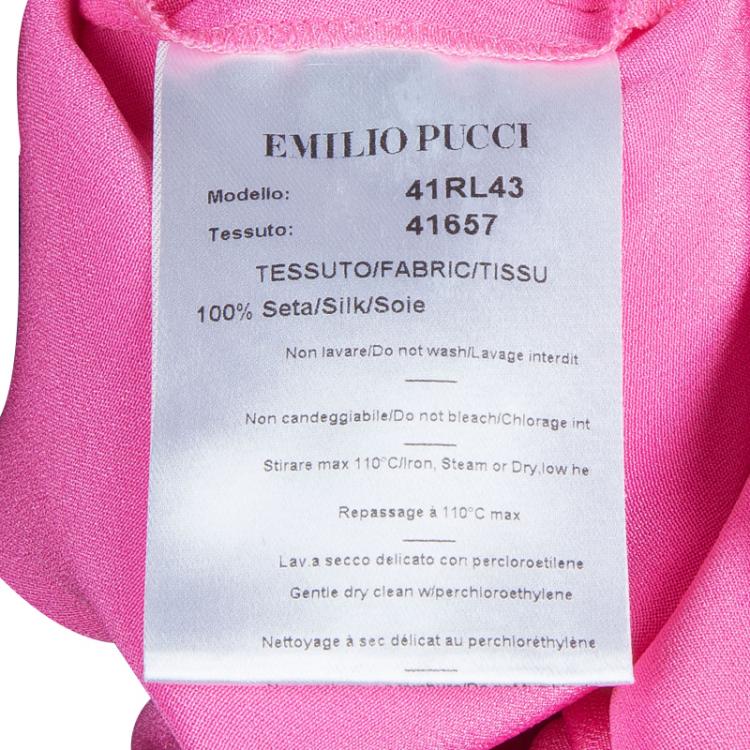 Pre Owned Emilio Pucci Pink Embellished Kaftan Top OS