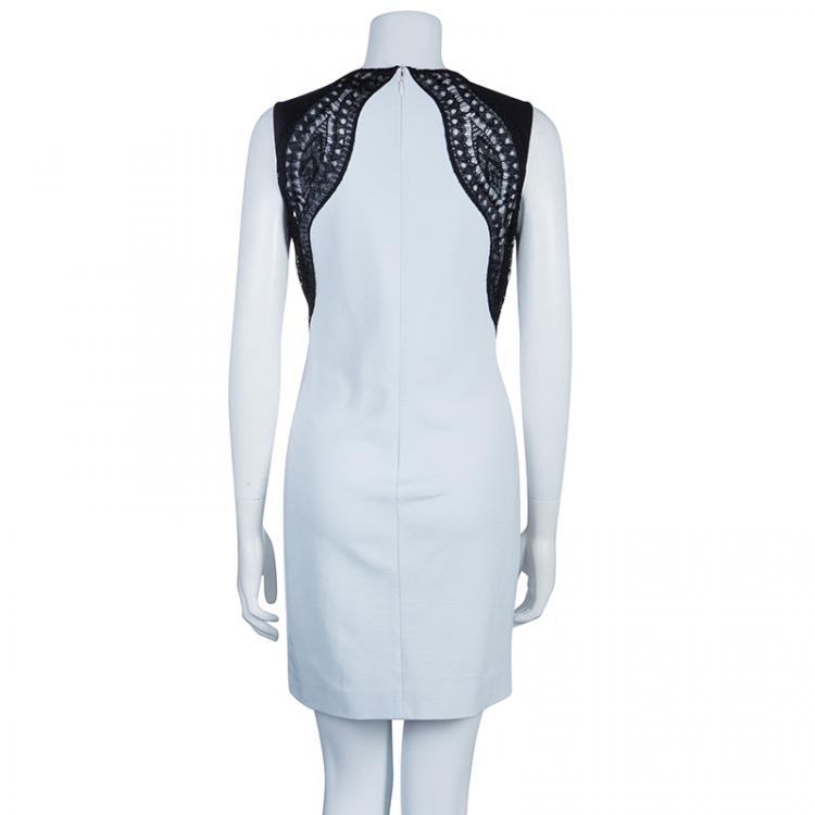 Pre Owned Emilio Pucci White and Black Lace Dress M
