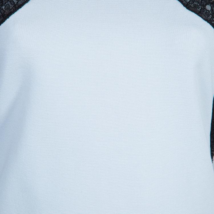 Pre Owned Emilio Pucci White and Black Lace Dress M