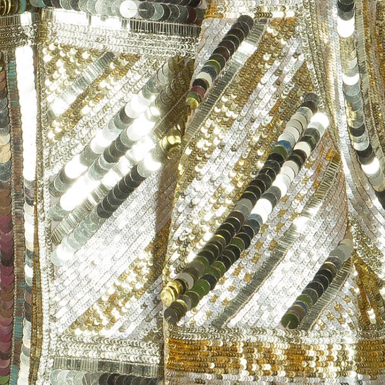 Pre Owned Emilio Pucci Gold Sequins Long Jacket S