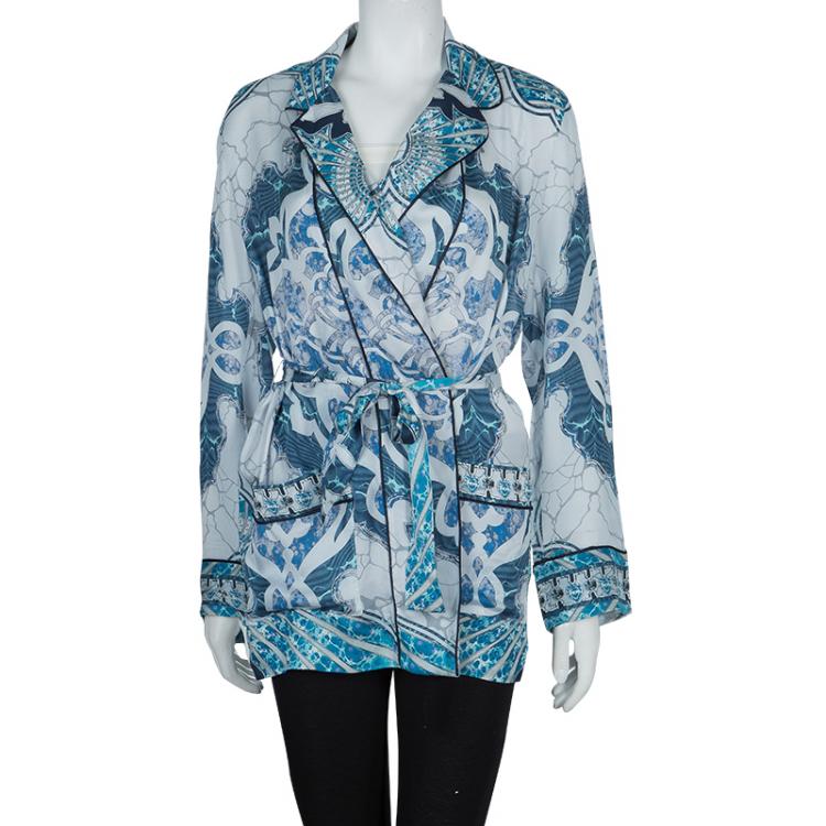Pre Owned Emilio Pucci Mutlicolor Print Long Sleeve Top S