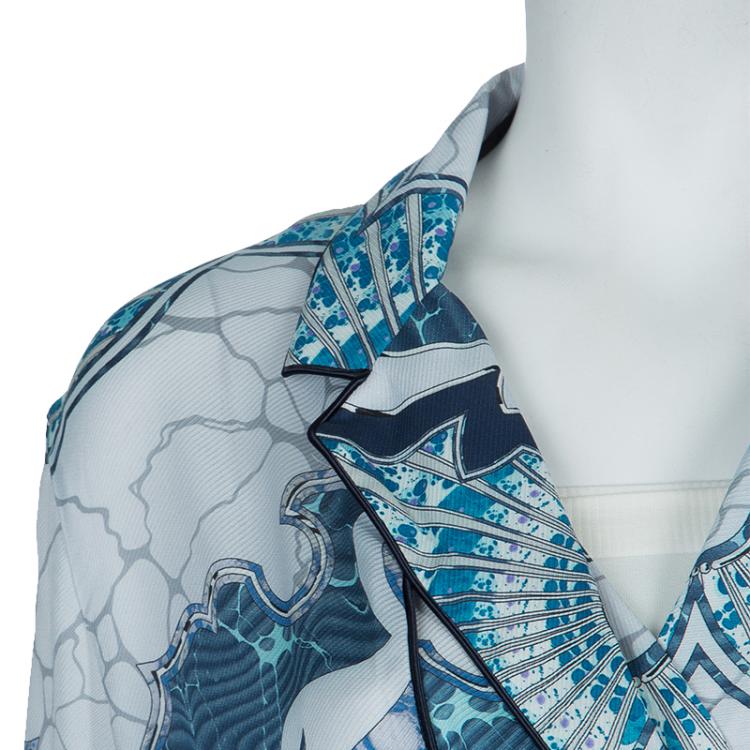 Pre Owned Emilio Pucci Mutlicolor Print Long Sleeve Top S