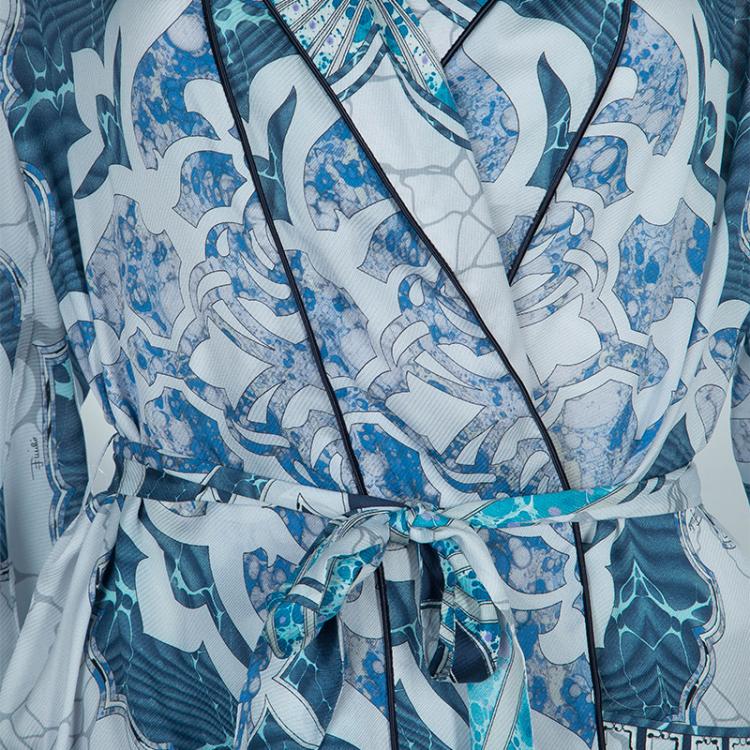 Pre Owned Emilio Pucci Mutlicolor Print Long Sleeve Top S