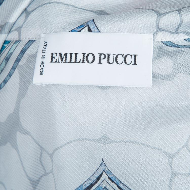 Pre Owned Emilio Pucci Mutlicolor Print Long Sleeve Top S