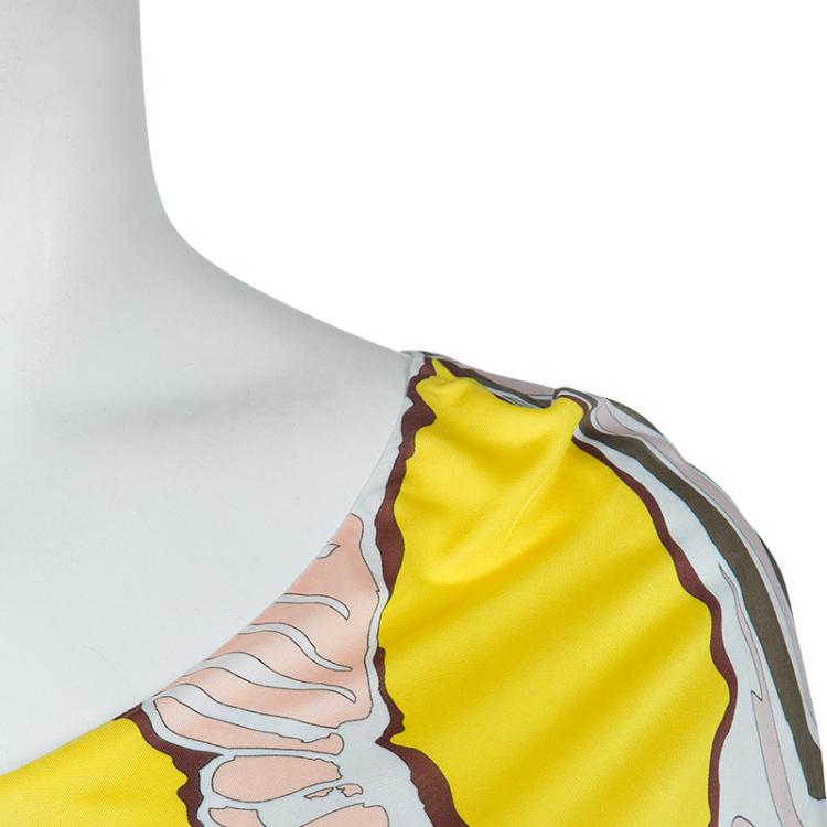 Pre Owned Emilio Pucci Multicolor Print Batwing Sleeve Knit Top S