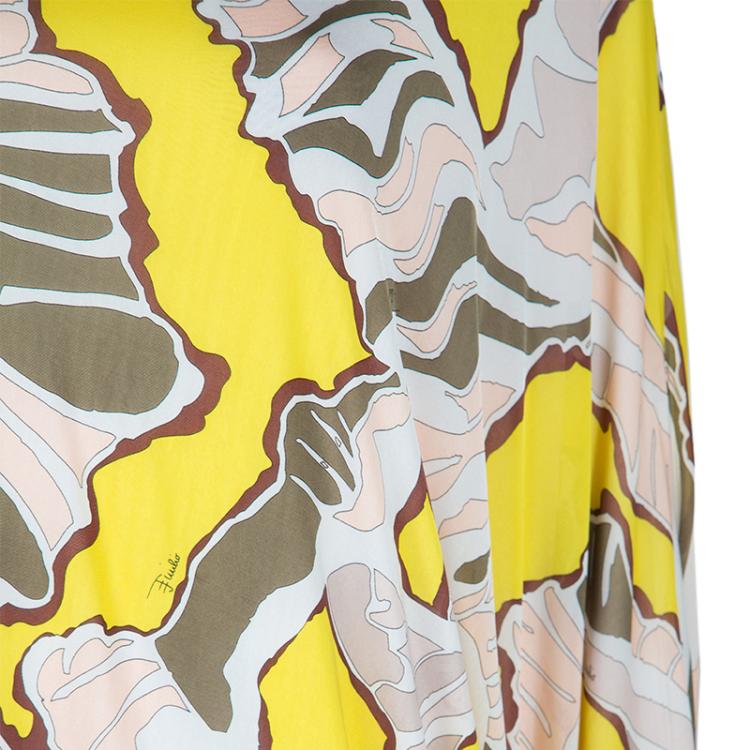 Pre Owned Emilio Pucci Multicolor Print Batwing Sleeve Knit Top S