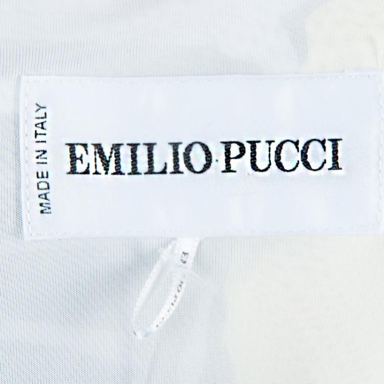 Pre Owned Emilio Pucci Multicolor Print Batwing Sleeve Knit Top S