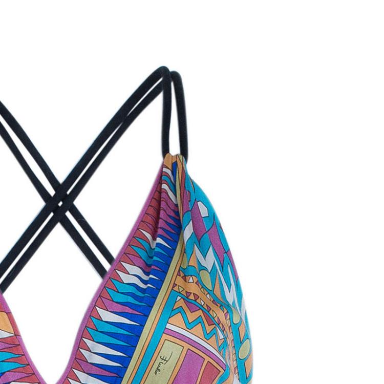 Pre Owned Emilio Pucci Patterned Jersey Shift Dress M