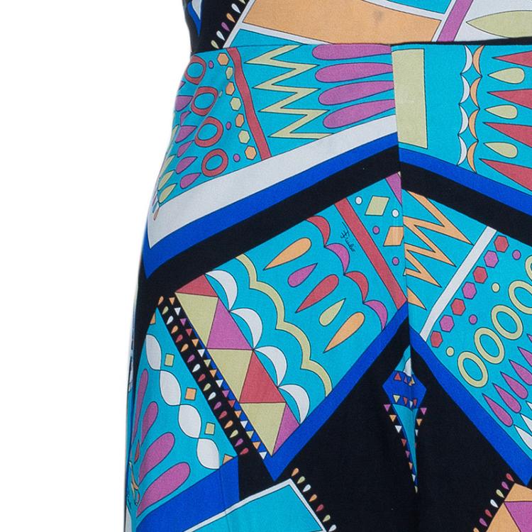 Pre Owned Emilio Pucci Patterned Jersey Shift Dress M