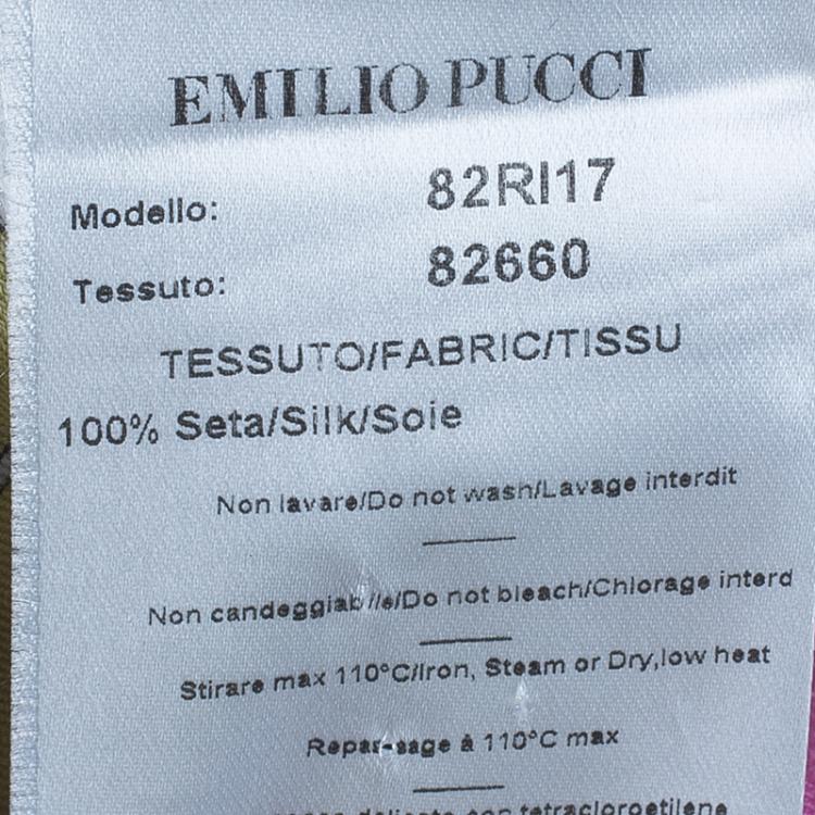 Pre Owned Emilio Pucci Patterned Jersey Shift Dress M