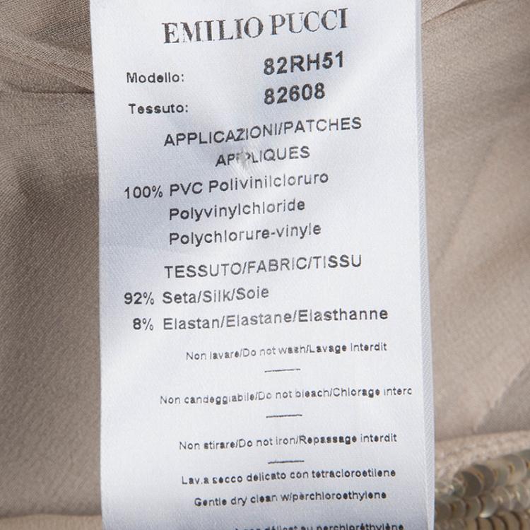 مملوكة مسبقًا Emilio Pucci Gold Sequin Embellished Sleeveless Dress S